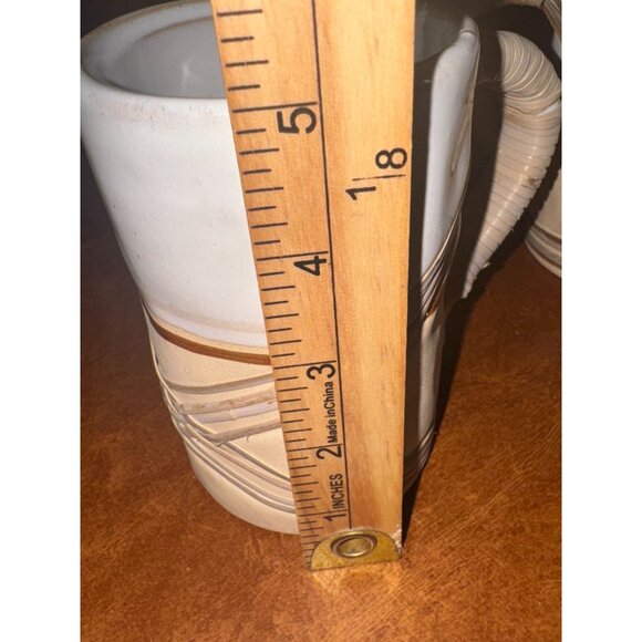 Set Of 2 Ceramic Mugs With Wrapped Handles Rustic Design Hand Wash Only - Picture 6 of 7